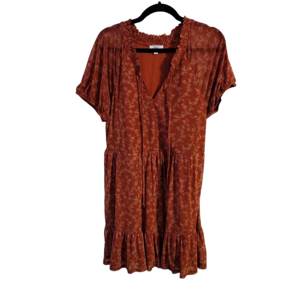 ANW Orange Cottagecore Floral Dress Size XL